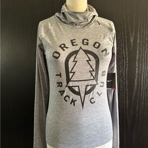 Nike Oregon Track Club Heather Gray Long Sleeve Dri-Fit with Hood. (NWT)